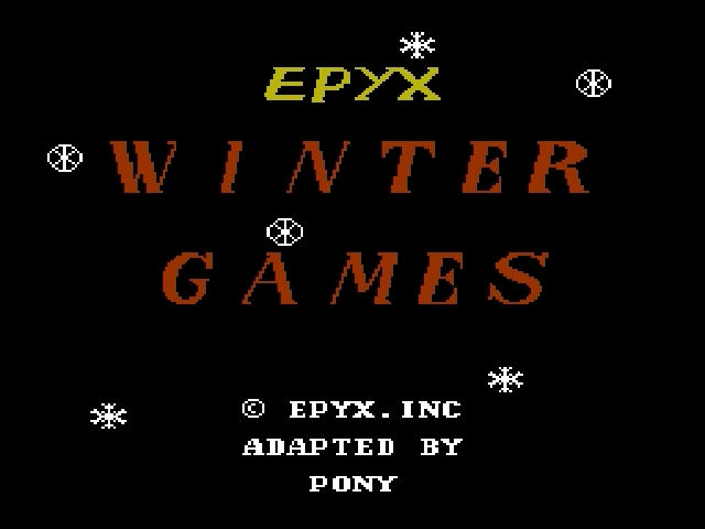 Winter Games title screen for Famicom Disk System